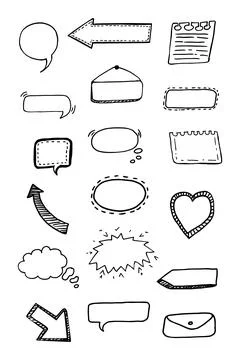 Vector hand drawn frames collection with space for your text, different イラスト素材