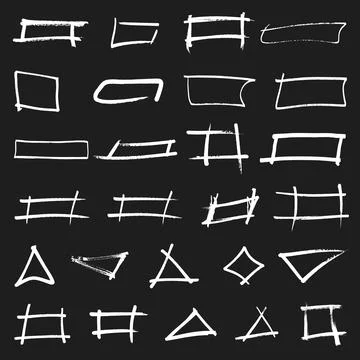 Vector hand drawn frames, lines, circle and bubble collection. Stock Illustration