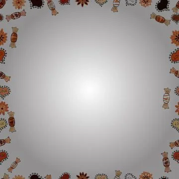 Vector. Hand drawn frames. Seamless pattern. Blank white, orange and beige squar Stock Illustration