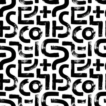 Vector hand drawn geometric shape seamless pattern Stockillustratie