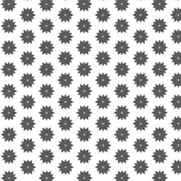 Vector hand drawn grayscale floral pattern isolated on white background Stock Illustration