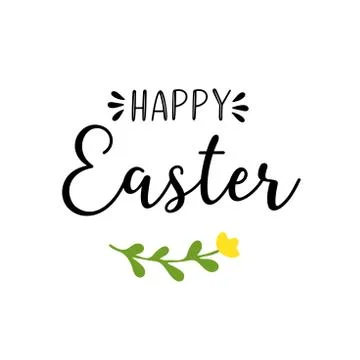 Vector hand drawn Happy Easter quote. Lettering for ad, poster, print, gift Stock Illustration