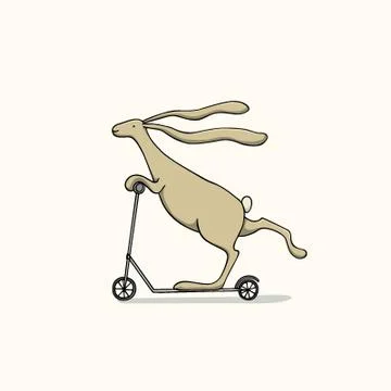 Vector hand drawn hare Illustrazione stock