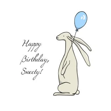 Vector hand drawn hare Illustrazione stock