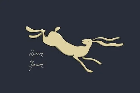 Vector hand drawn hare Stock Illustration