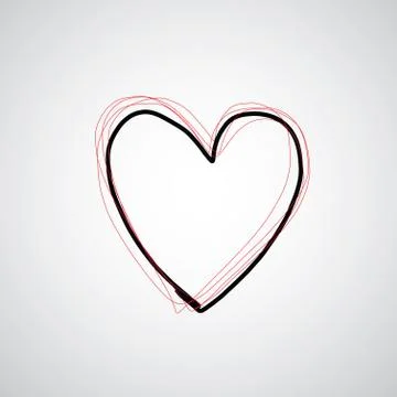 Vector hand drawn heart Stock Illustration