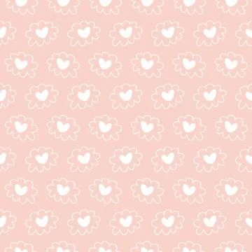 Vector hand drawn hearts seamless pattern Stock Illustration