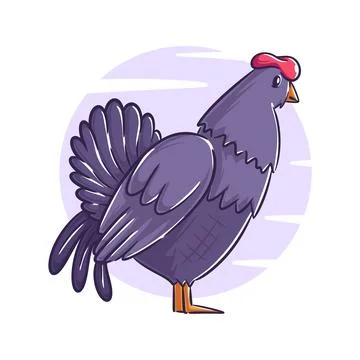 Vector hand drawn hen cartoon character Stockillustratie