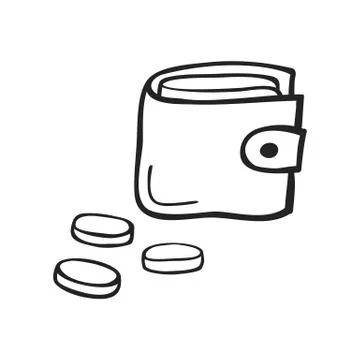 Vector hand drawn icon cap of wallet Stock Illustration