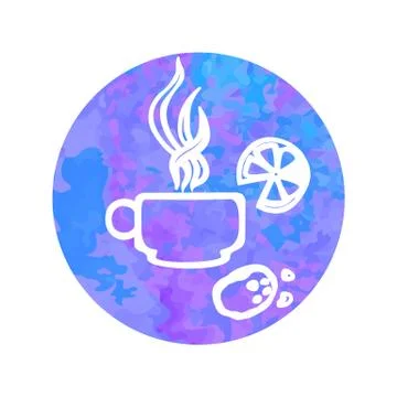 Vector hand drawn icon cap of tea Stock-Illustration