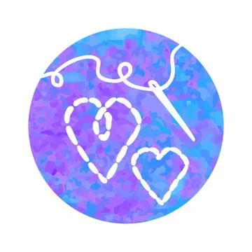Vector hand drawn icon of embroidery Stock Illustration
