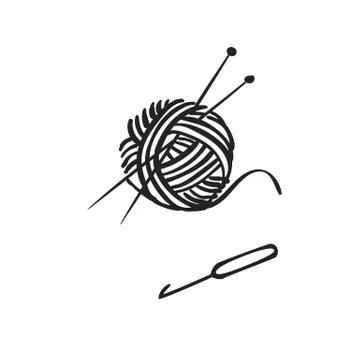 Vector hand drawn icon of knitting Stock Illustration