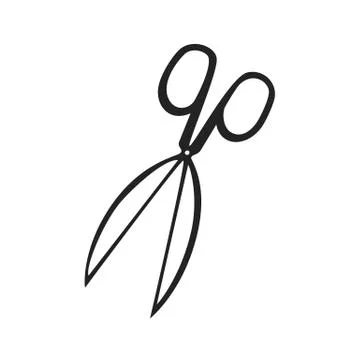 Vector hand drawn icon of scissors Stock Illustration
