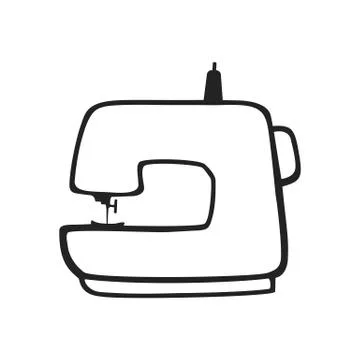 Vector hand drawn icon of sewing machine Illustrazione stock