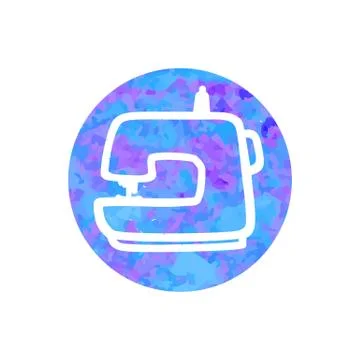 Vector hand drawn icon of sewing machine Illustrazione stock