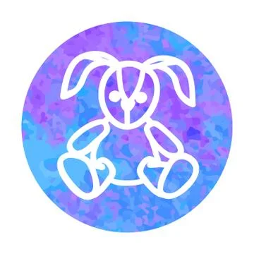 Vector hand drawn icon of soft toy rabbit Stock Illustration