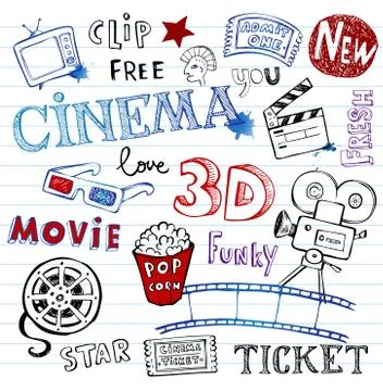 Vector hand-drawn icons Illustrazione stock