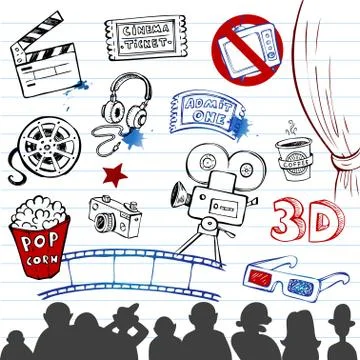 Vector hand-drawn icons Stock Illustration