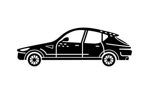 Vector hand-drawn illustration of a car. Personal vehicles. Stock Illustration