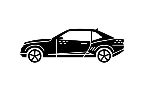Vector hand-drawn illustration of a car. Personal vehicles. Illustrazione stock