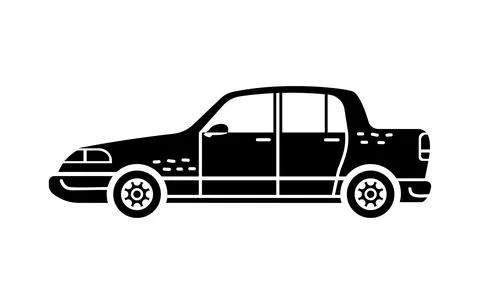 Vector hand-drawn illustration of a car. Personal vehicles. Ilustração Stock