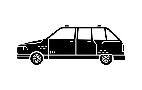 Vector hand-drawn illustration of a car. Personal vehicles. Illustrazione stock