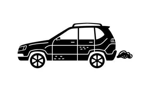 Vector hand-drawn illustration of a car. Personal vehicles. Illustrazione stock