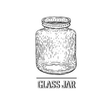Vector hand drawn Illustration with jar. Stock Illustration