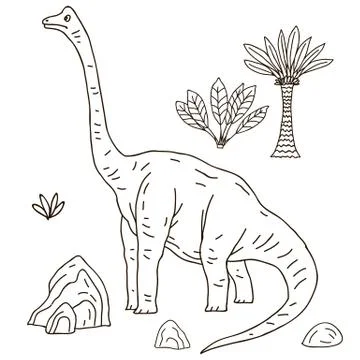Vector hand drawn illustration jurassic イラスト素材
