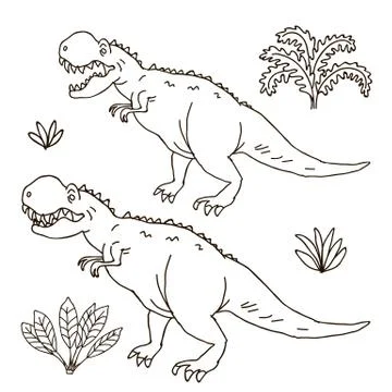 Vector hand drawn illustration jurassic Stock-Illustration