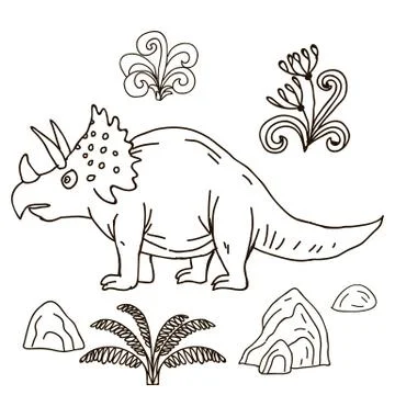 Vector hand drawn illustration jurassic イラスト素材