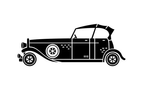 Vector hand-drawn illustration of a retro car. Personal vehicles. Stock Illustration