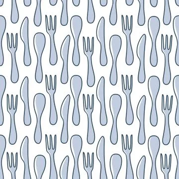 Vector hand drawn illustration seamless pattern background with table set kit イラスト素材