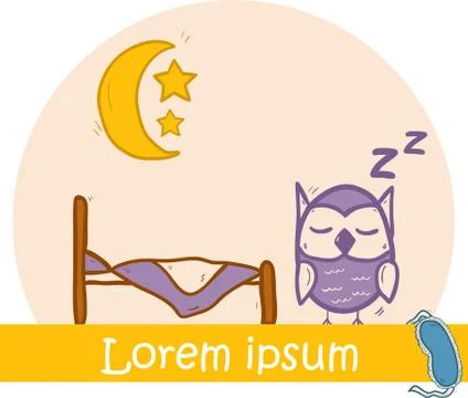 Vector hand drawn illustration on sleep theme Stock Illustration