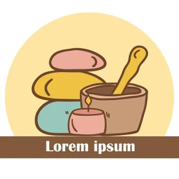 Vector hand drawn illustration on spa theme Stock Illustration