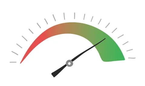 Vector hand-drawn illustration of speedometer. Stock Illustration