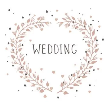Vector hand drawn illustration of text WEDDING Stock Illustration