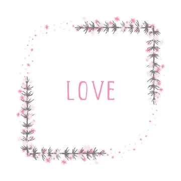 Vector hand drawn illustration of text LOVE Stock Illustration