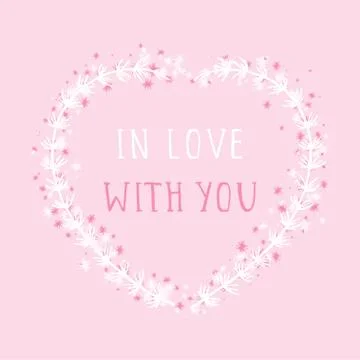 Vector hand drawn illustration of text IN LOVE WITH YOU Stock Illustration