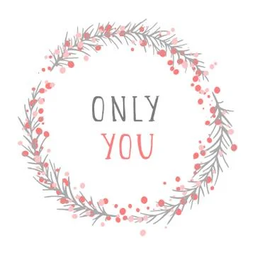 Vector hand drawn illustration of text ONLY YOU Stock Illustration
