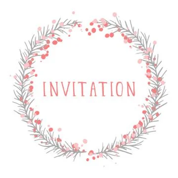 Vector hand drawn illustration of text INVITATION Stock Illustration