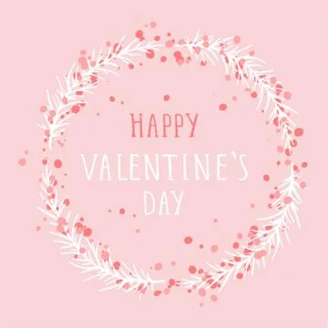 Vector hand drawn illustration of text HAPPY VALENTINE'S DAY Stock Illustration
