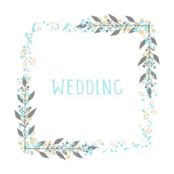 Vector hand drawn illustration of text WEDDING Stock Illustration