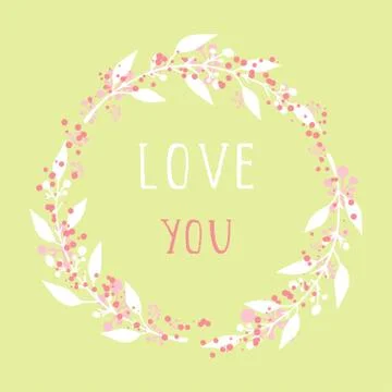 Vector hand drawn illustration of text LOVE YOU Illustrazione stock
