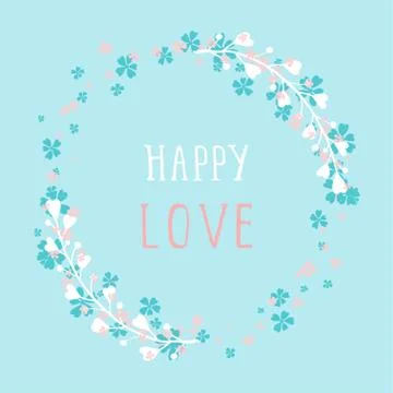 Vector hand drawn illustration of text HAPPY LOVE Stock Illustration