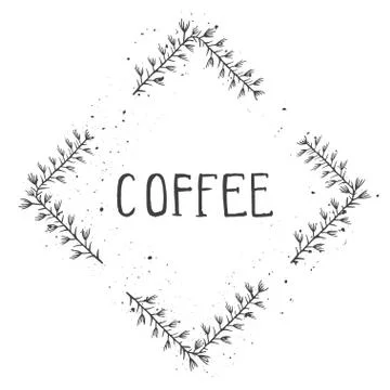 Vector hand drawn illustration of text COFFEE Stock Illustration