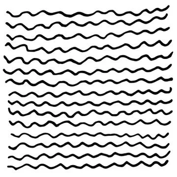 Vector hand drawn ink texture with stripe, wave and lines. Stock Illustration