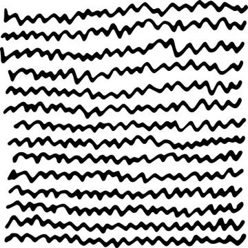 Vector hand drawn ink texture with stripe, wave and lines. Stock Illustration