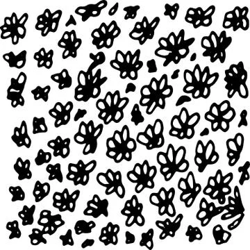 Vector hand drawn ink texture with sketch flower Stock Illustration