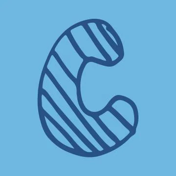 Vector hand drawn letter C Stock Illustration
